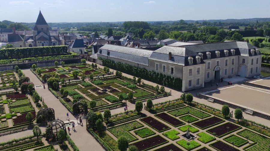 Vista parcial de los jardines del Château de Villandry