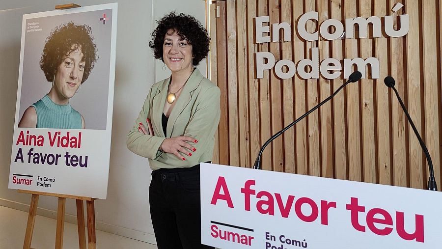 La cap de llista dels comuns al Congrés per Barcelona, Aina Vidal, presenta el lema de campanya