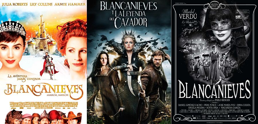 'Blancanieves (Mirror, mirror)', 'Blancanieves y la leyenda del cazador' y 'Blancanieves'