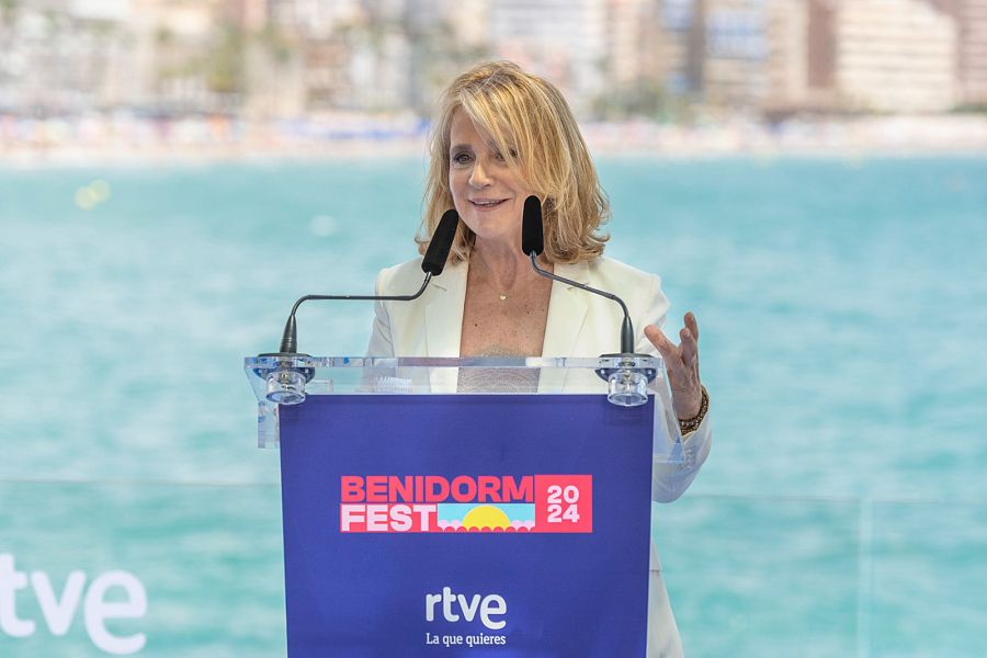 Elena Sánchez Caballero en la presentación del Benidorm Fest 2024