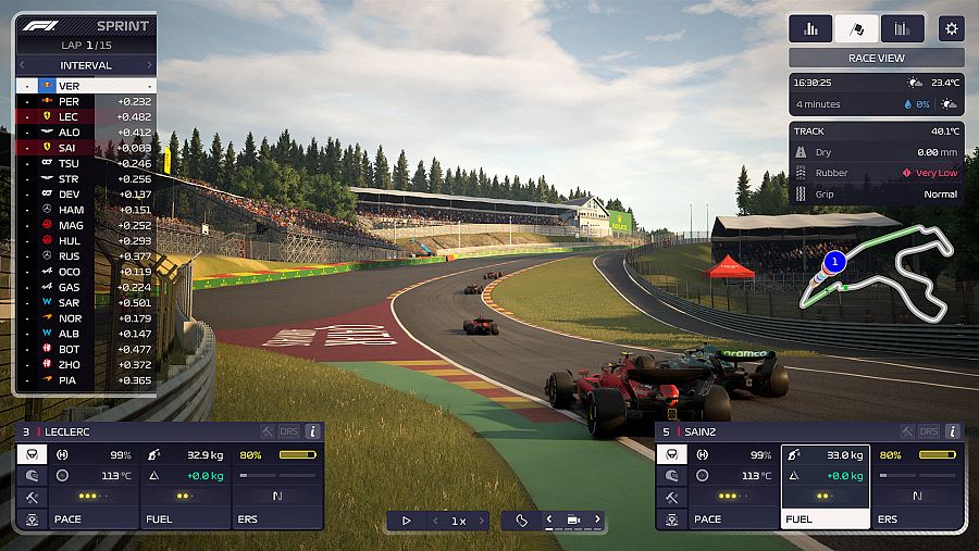 El circuito de Spa, en el videojuego 'F1 Manager 2023'