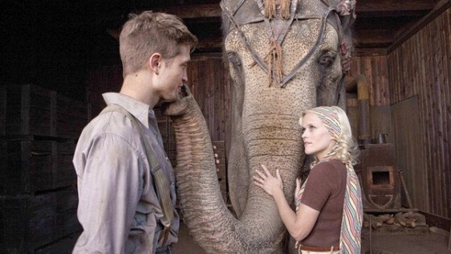 Jacob y Marlena con la elefante Rosie