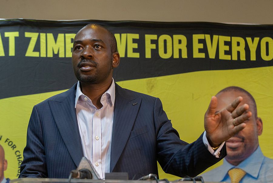 Nelson Chamisa, candidato de la Coalición de Ciudadanos por el Cambio (CCC)