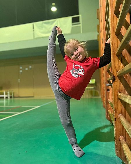 Aira durante un entrenamiento