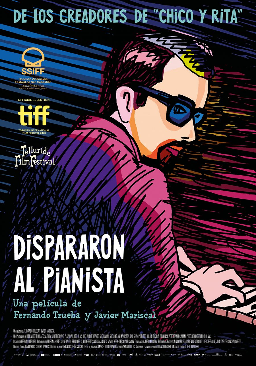 Cartel oficial 'Disparen al pianista' (2023), de Fernando Trueba
