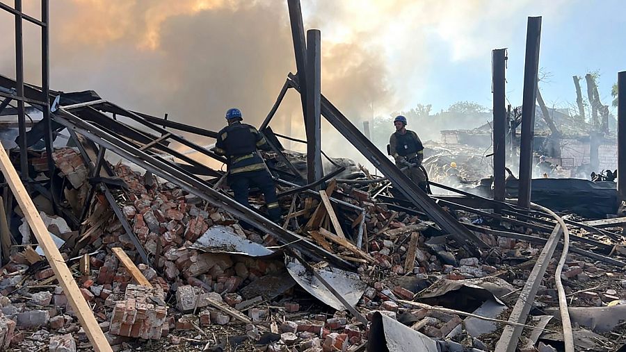 Imagen del bombardeo en Krivoi Rih del 8 de septiembre de 2023
