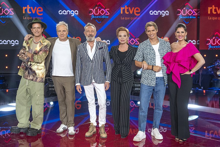  Coti, David Summers, Rafa Sánchez, Paloma San Basilio, Carlos Baute y Diana Navarro, en la presentación de 'Dúos Increíbles 2'