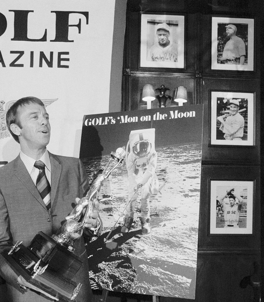 Alan Shepard With Golf Trophy