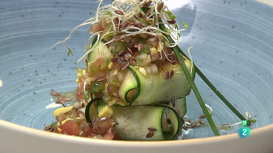 Receta de ravioli de calabacín y salmón