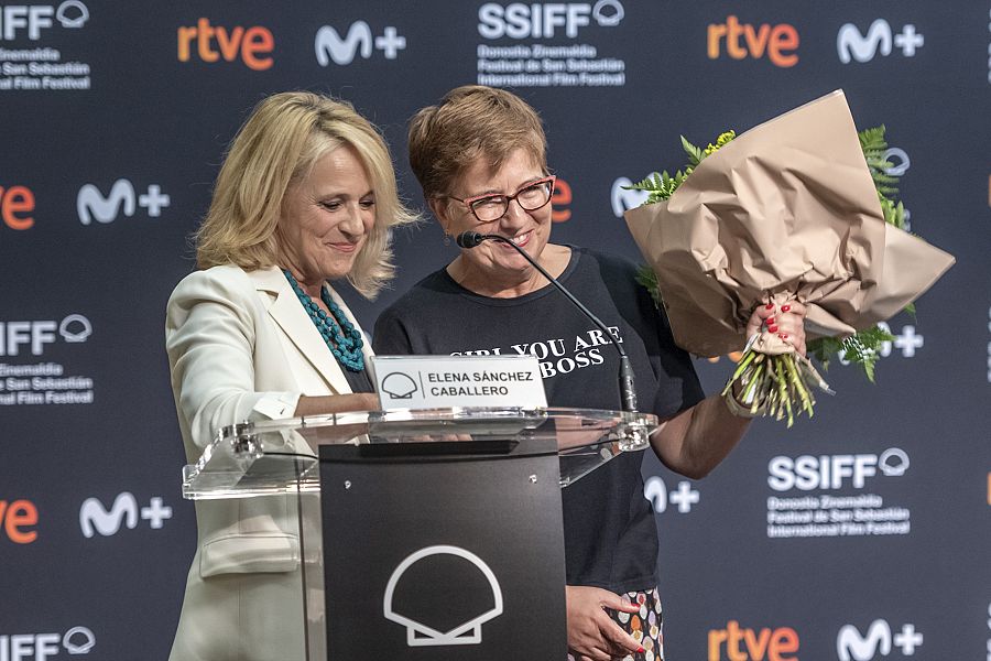 Elena Sánchez Caballero y Maite Pisonero en el Festival de San Sebastián 2023