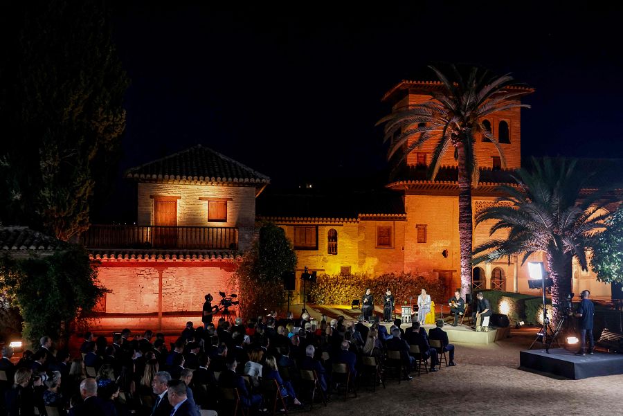 Los líderes durante el concierto en los jardines de la Alhambra