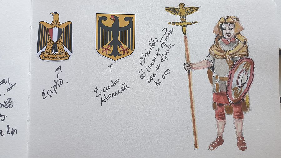 Dibujo hecho a mano del águila imperial