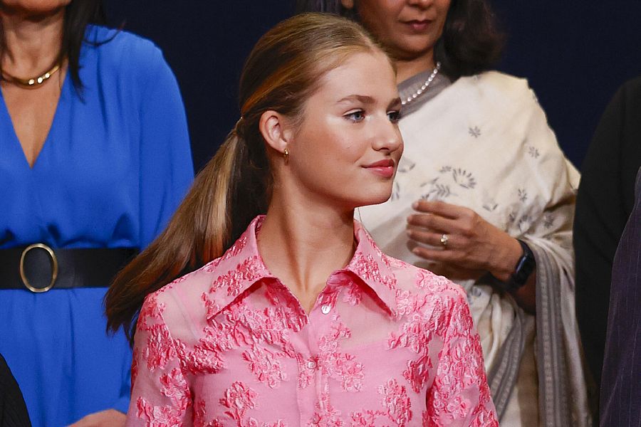 La princesa Leonor durante las audiencias previas a los Premios Princesa de Asturias 2023