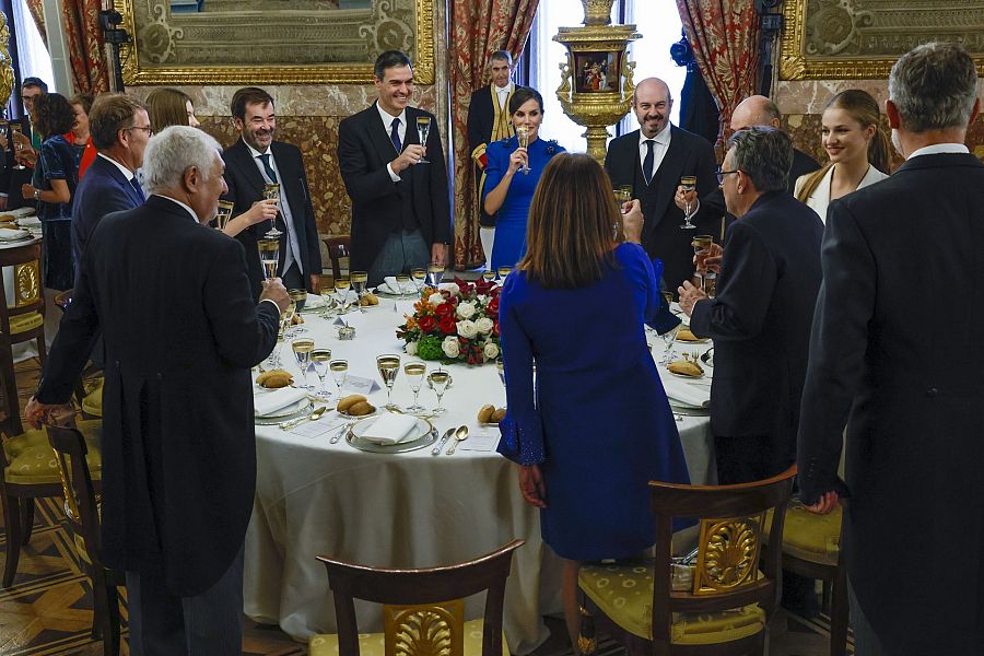 Brindis durante el almuerzo celebrado en el Comedor de Gala del Palacio Real