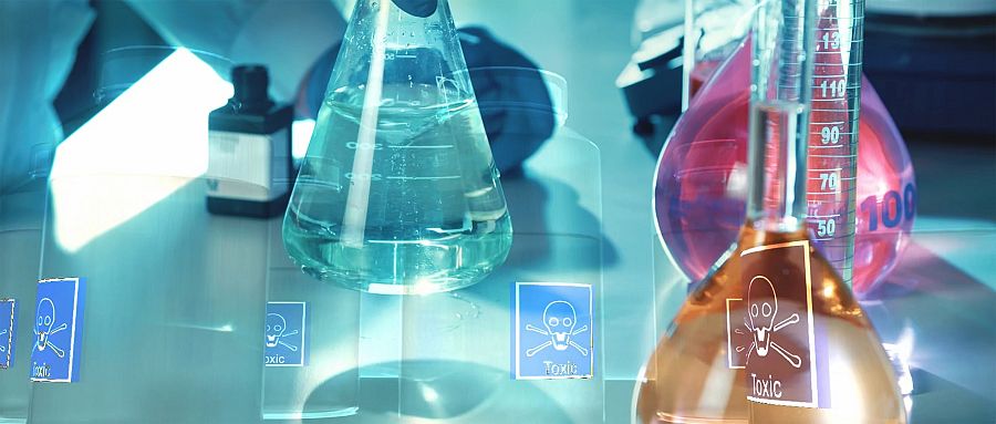 Sustancias químicas en laboratorio