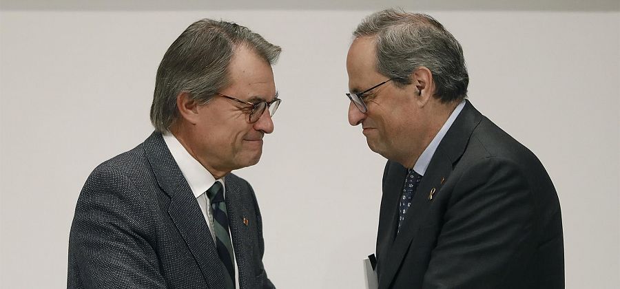 Los expresidentes catalanes Artur Mas y Quim Torra