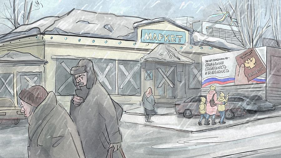 El rublo, la única moneda en territorios ocupados por Rusia en Ucrania