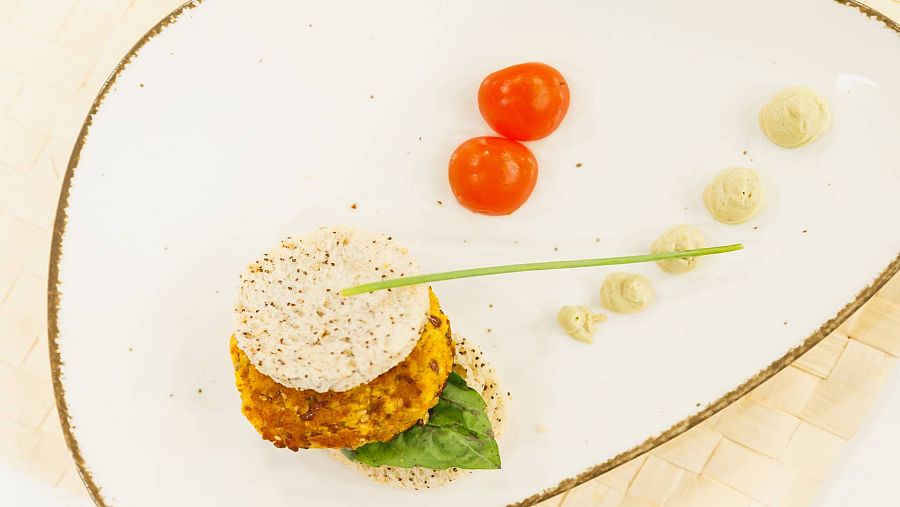 Hamburguesa de calabaza y sésamo