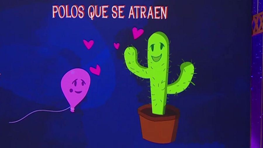 Recreación de polos opuestos que se atraen