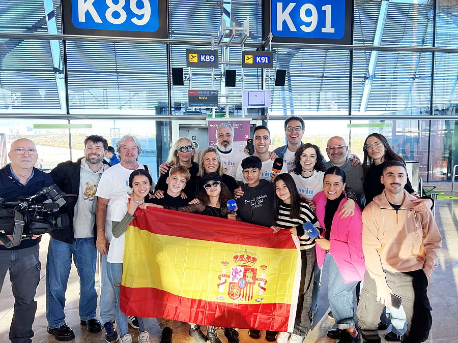 La delegación española en Niza, sede del Festival de Eurovisión Junior 2023