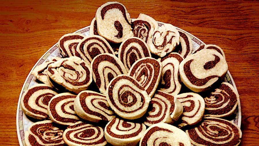 Galletas de dos colores.