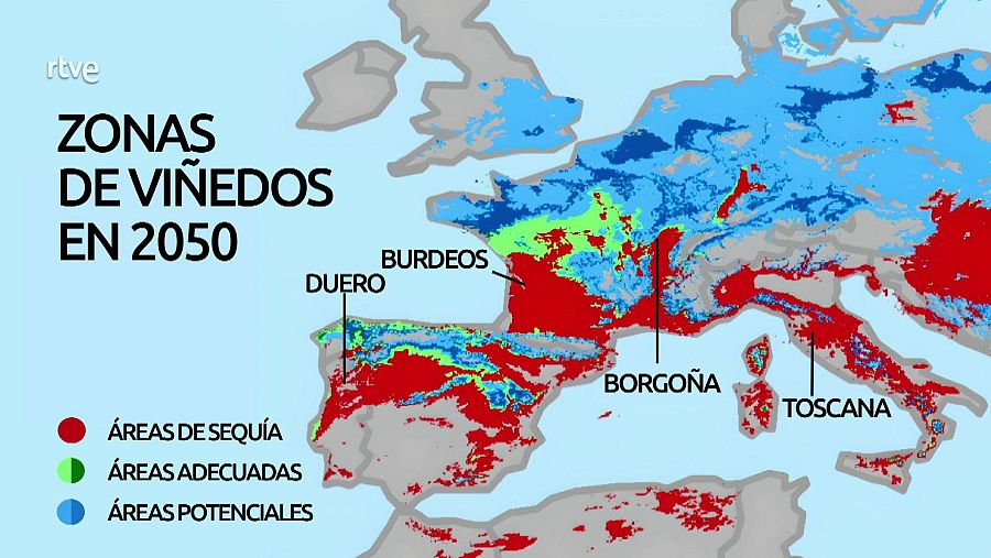 Imagen sobre previsiones climáticas para los cultivos en 2050