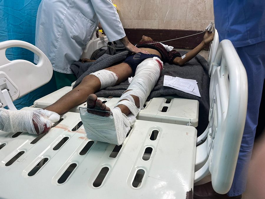 Herido en hospital de Gaza