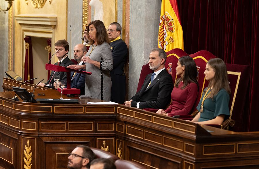 Apertura Cortes: la presidenta del Congreso, Francina Armengol, interviene durante la solemne sesión