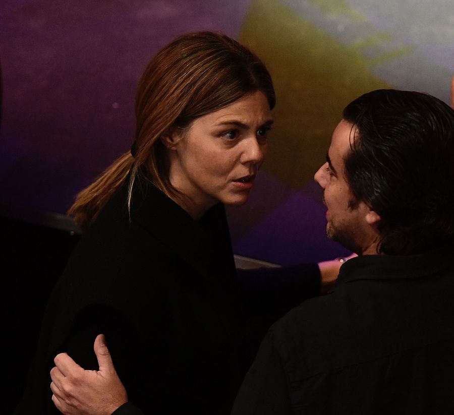 Manuela Velasco, actriz y sobrina de Concha Velasco, en la capilla ardiente.