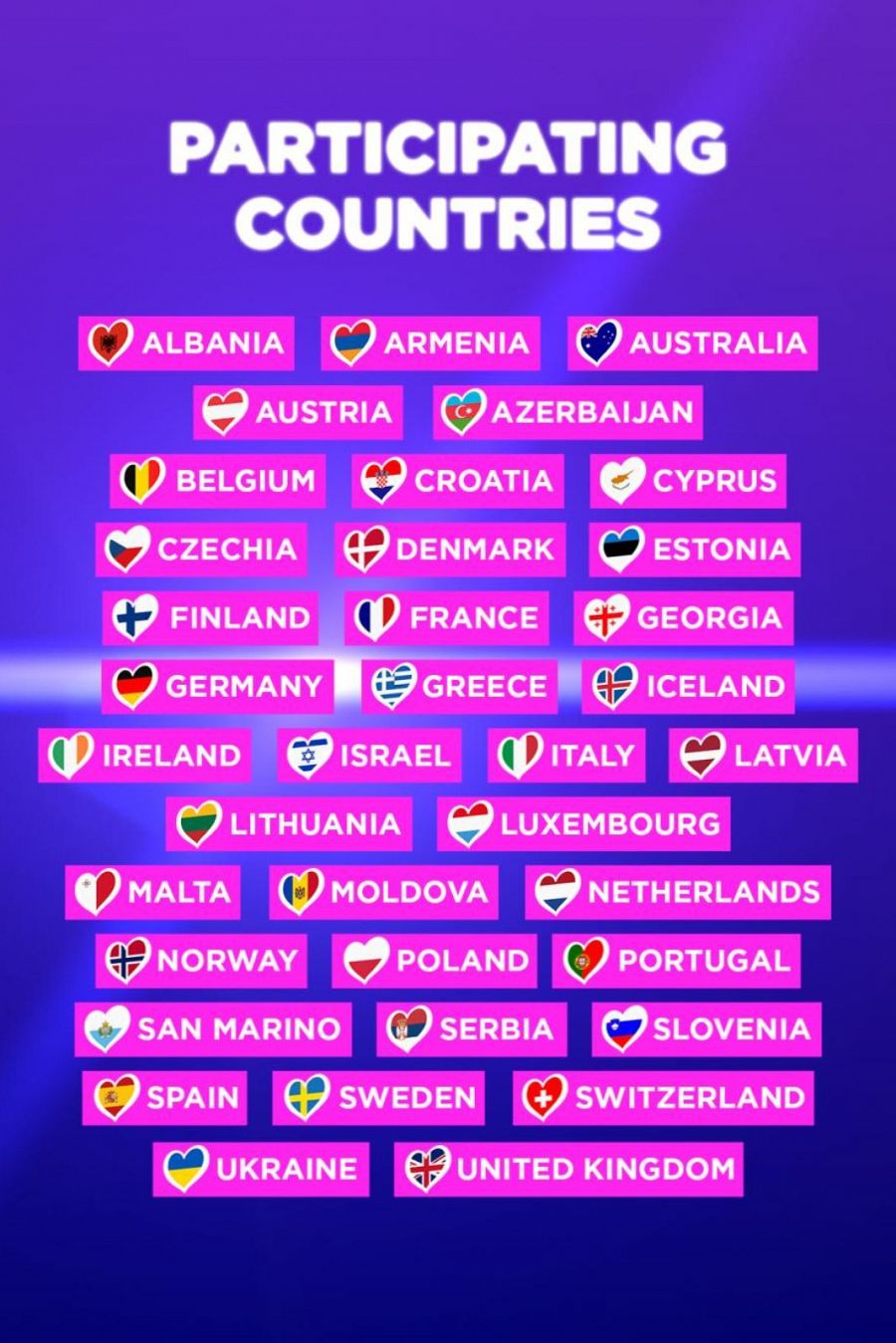 37 países participarán en Eurovisión 2024
