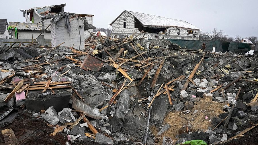 Consecuencias de un ataque con misiles rusos en Kiev el 11/12/2023