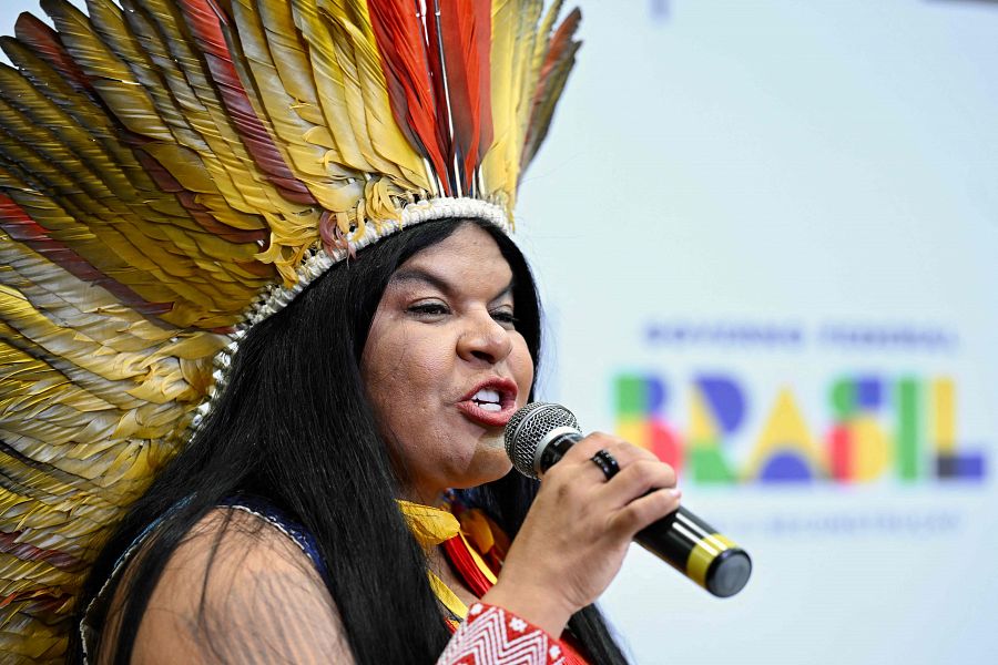 La ministra de Pueblos Indígenas de Brasil, Sonia Guajajara
