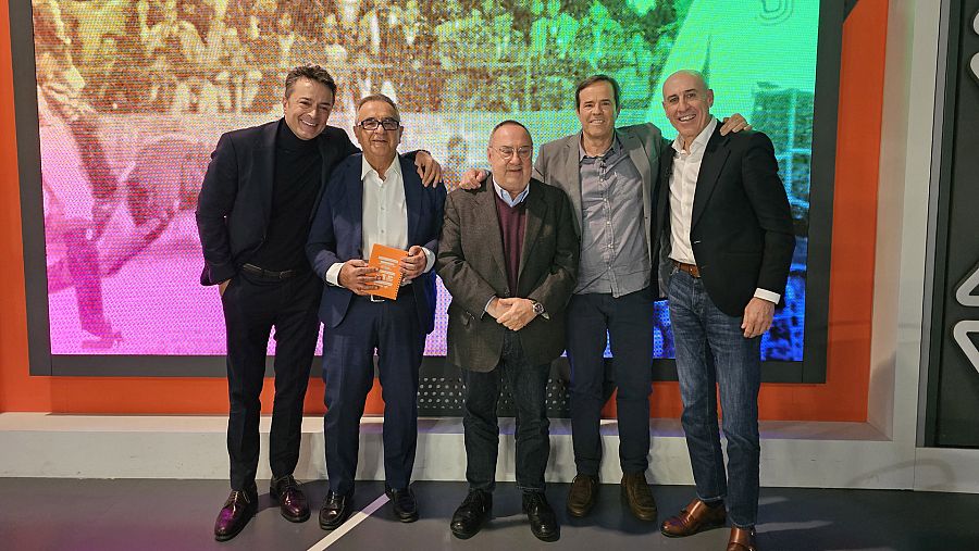 Marcos López, Roberto Gómez, Alfredo Relaño, Paco Grande y Manu Sarabia en el especial
