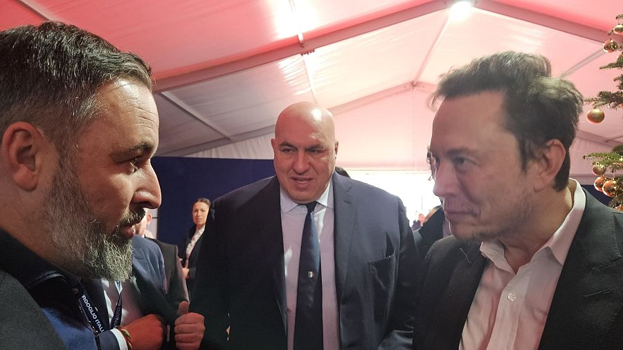 Abascal y Musk, en la fiesta de los Hermanos de Italia
