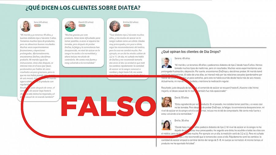 DiaTea: las supuestas reseñas aparecen en la web de otro producto