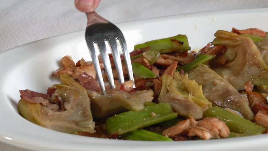 Ahora o Nunca | Salteado de alcachofas con jamón y setas