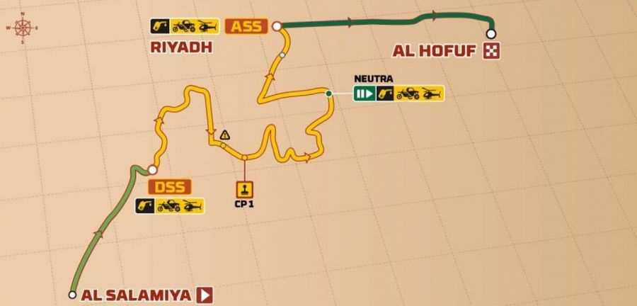 Etapa 4 Dakar 2024: mapa de la etapa entre Al Salamiya y Al Hofuf
