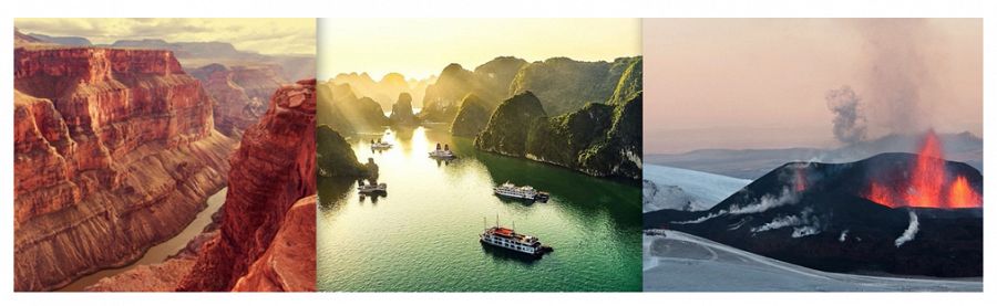 El Gran Cañón, la Bahía de Halong o los volcanes de Islandia.