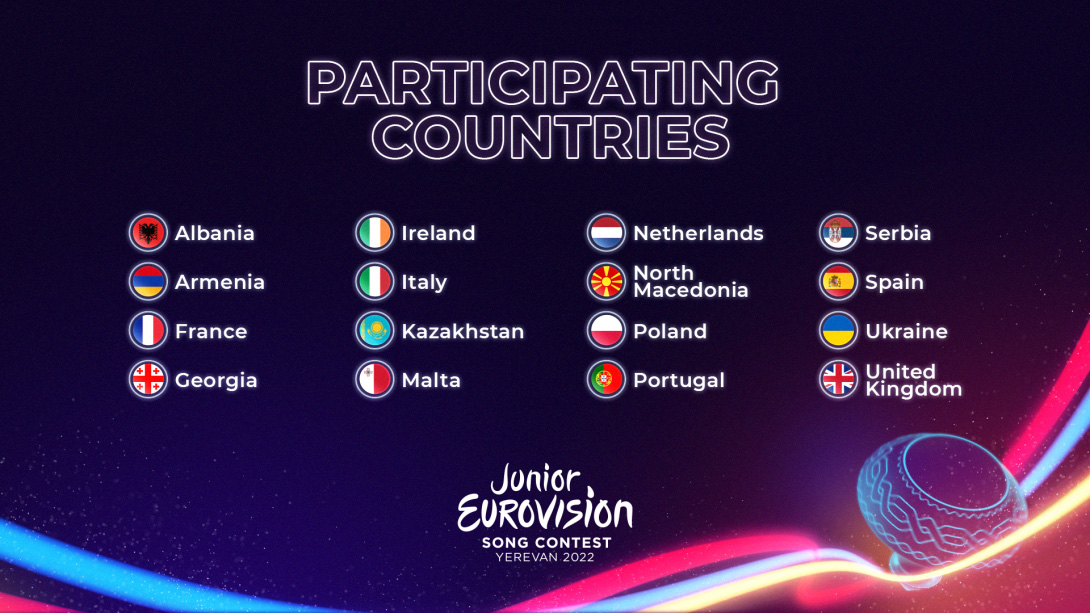 ¿Qué países participaran en Eurovisión Junior 2022