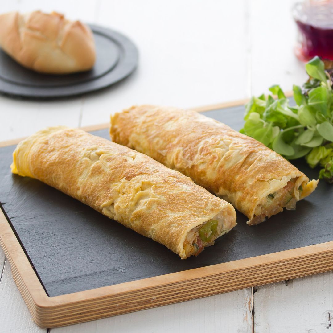 Comer y cantar - Tortilla rellena de verduras cremosas