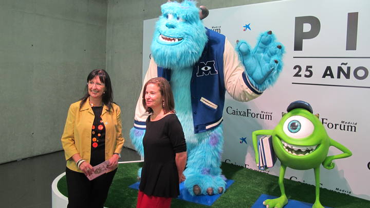 Elisa Durán y Elyse Klaidman, durante la presentación de la exposición 'Pixar. 25 años de animación' 