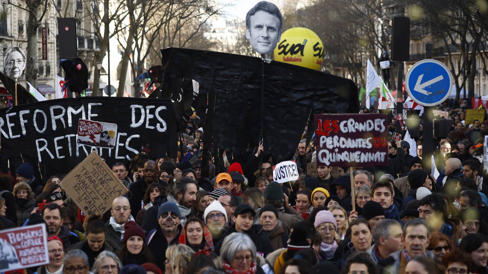 Francia protesta este martes contra las reformas de las pensiones de Macron