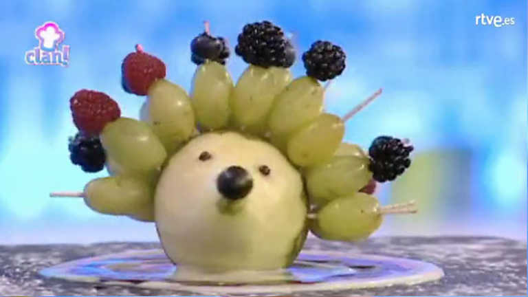 Receta Exprés - Puercoespín de pera con permanente de uvas