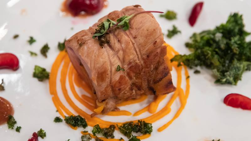 Receta de pavo relleno y crema de boniato de Carmina