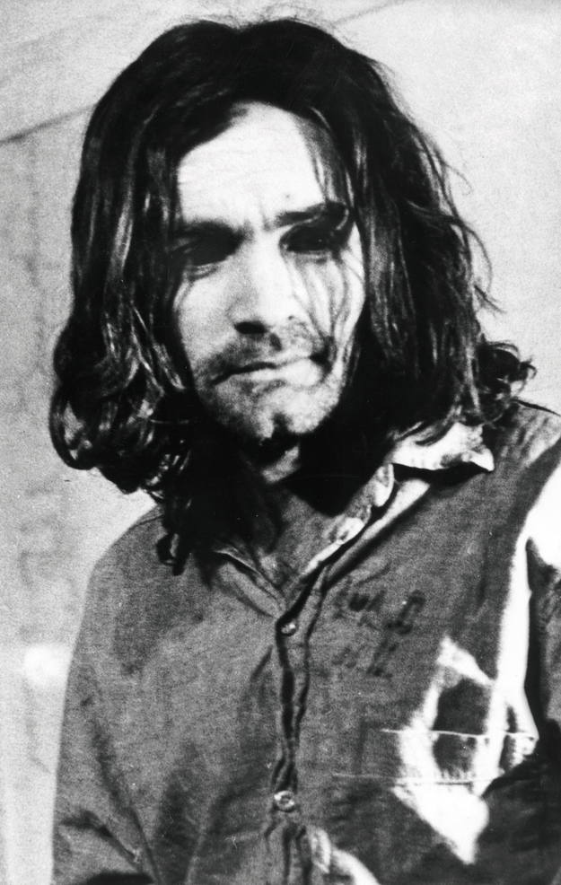 Portrait de Charles Manson lors de son jugement à Los Angeles
