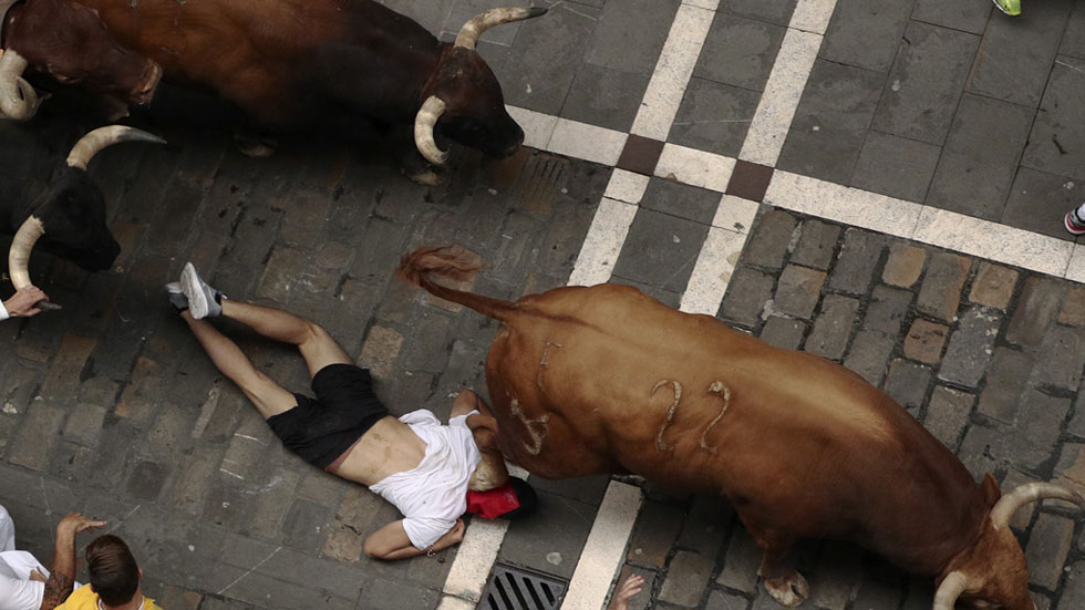 Septimo encierro de Sanfermines 2017 con los Núñez del Cuvillo