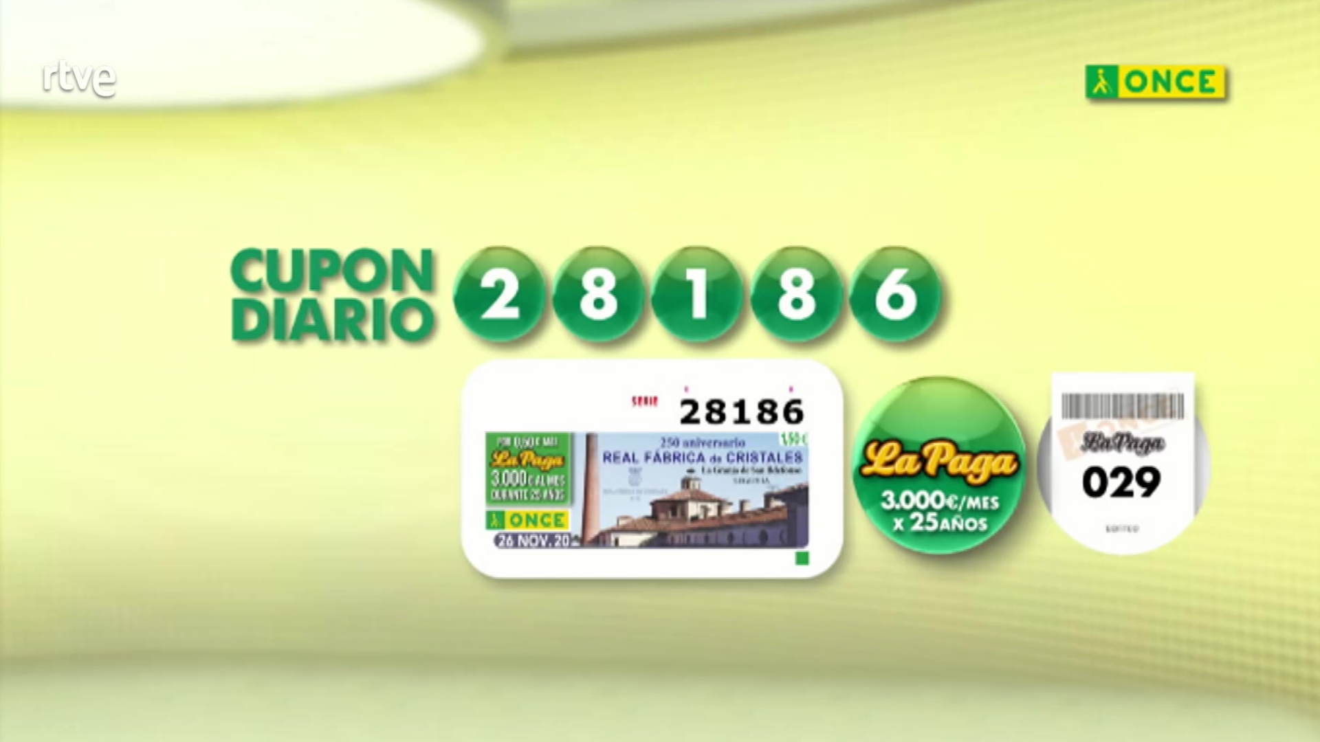 Sorteo ONCE 26/11/20 RTVE.es