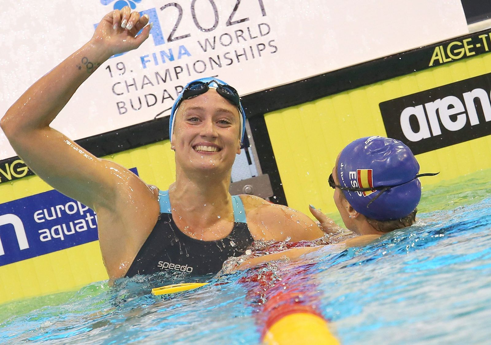 Mireia Belmonte celebra una victoria en los Europeos de Berlín
