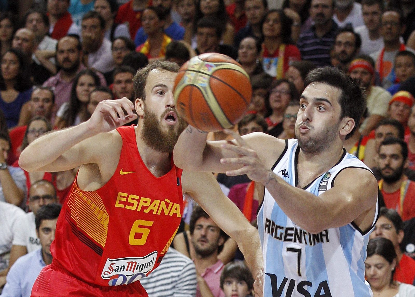 El base argentino Facundo Campazzo, en el amistoso contra España