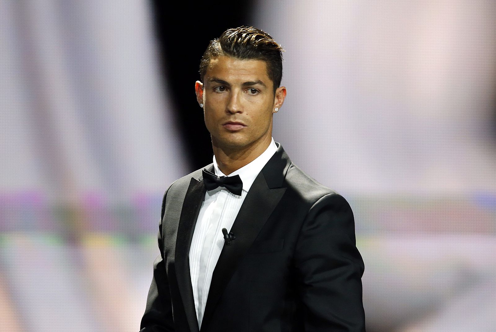Real Madrid's Cristiano Ronaldo is seen before receiving his Best Player UEFA 2014 Award during the draw ceremony for the 2014/2015 Champions League soccer competition in Monaco